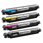 HP CE310A + CE311A + CE312A + CE313A Lot de 4 Cartouches Toners Lasers Compatibles