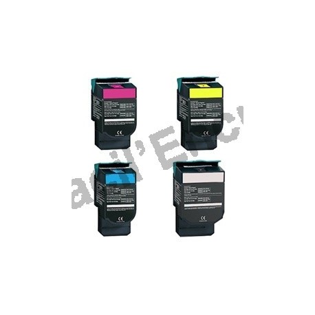 LEXMARK C540 BK/C/M/Y Lot de 4 Cartouches Toners Lasers Compatibles