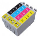 FGE Pack de 4 Cartouches d'encre compatibles pour EPSON T0611 T0612 T0613 T0614