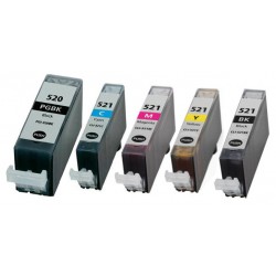 CANON Pack de 5 Cartouches Compatibles PGI520 / CLI521