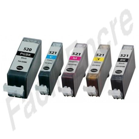 CANON Pack de 5 Cartouches Compatibles PGI520 / CLI521