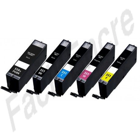 CANON Pack PGI550-CLI551 Pack de 5 Cartouches compatibles