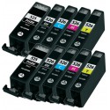 FGE Pack de 10 Cartouches d'encre compatibles pour CANON PGI525 CLI526