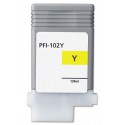 FGE Cartouche d'encre compatible pour CANON PFI-102Y Jaune