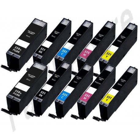 CANON Pack PGI550-CLI551 Pack de 10 Cartouches compatibles