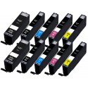 FGE Pack de 10 Cartouches d'encre compatibles CANON Pack PGI550 CLI551