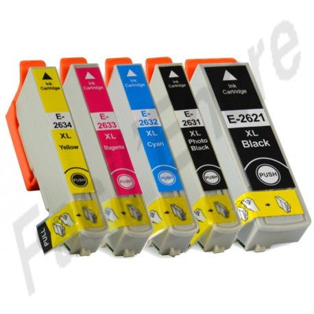 EPSON Pack T2636 / n°26XL Pack de 5 Cartouches compatibles