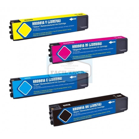 Pack de 4 Cartouches compatible pour HP 981A - 4 x 6000 Pages